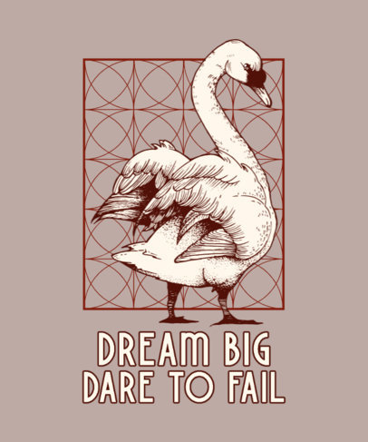 T-Shirt Design Template with Realistic Illustrations of Birds