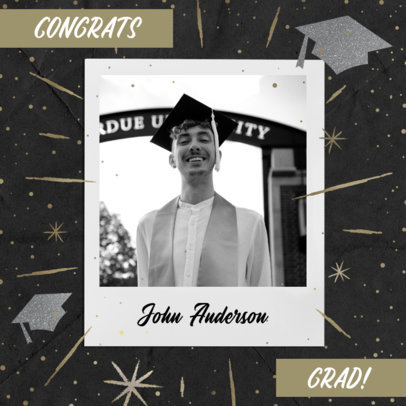 Graduation Day Instagram Post Maker with a Sparkly Background