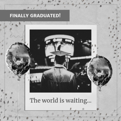 Monochromatic Instagram Post Maker for Graduation Day 2431l
