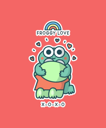 Kawaii T-Shirt Design Maker Featuring a Lovely Frog