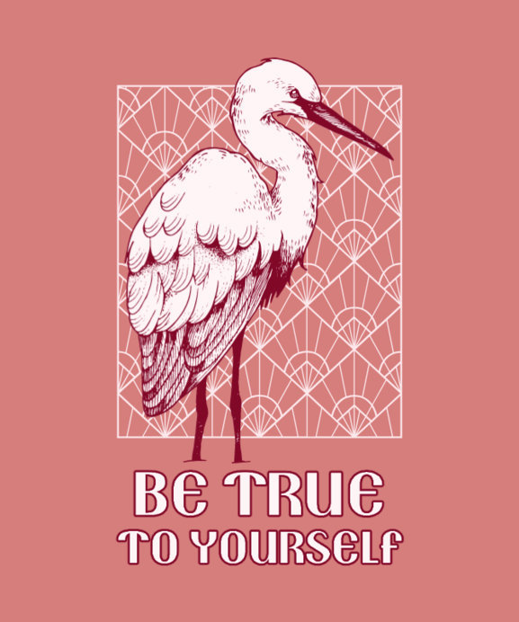 Placeit - Quote T-Shirt Design Creator Featuring a Heron