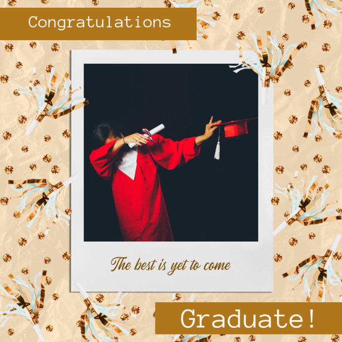 Instagram Post Generator Featuring a Graduate Dabbing