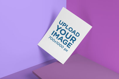 A4 Letterhead Mockup Featuring a Minimal Colorful Setting 