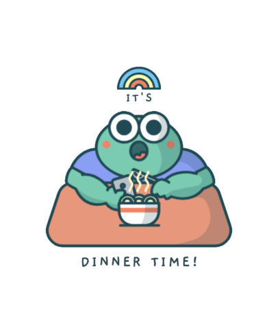 T-Shirt Design Generator Featuring a Chubby Frog