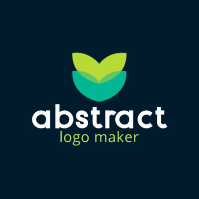 Logo Template Featuring an Abstract Flower Graphic