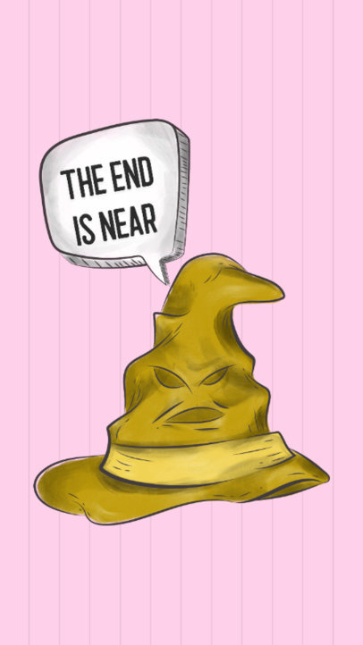 Instagram Story Template Featuring a Talking Hat Illustration