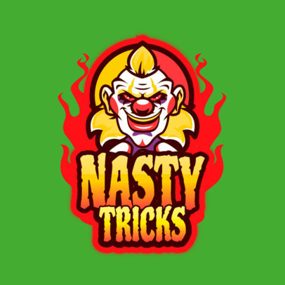 Horror Gaming Logo Creator with a Spooky Clown Graphic