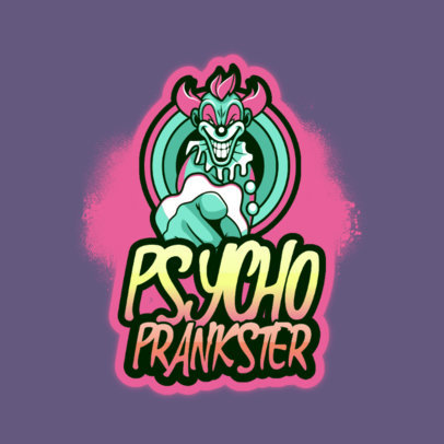 Horror Gaming Logo Maker Featuring a Psycho Clown
