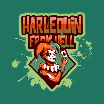 Gaming Logo Maker Featuring an Evil Harlequin Graphic