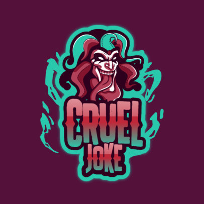 Gaming Logo Template With an Insane Joker Graphic 
