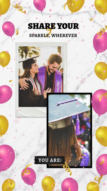 Graduation Day Instagram Story Maker with Festive Balloon Graphics