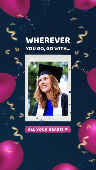 Instagram Story Generator with Graduation Day Balloons