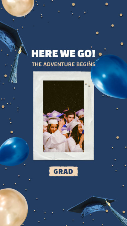 Instagram Story Generator for Graduates Featuring a Framed Photo 2430s