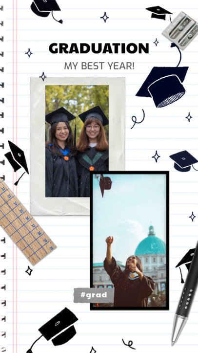 Instagram Story Template with Mortarboard Graphics 2430g