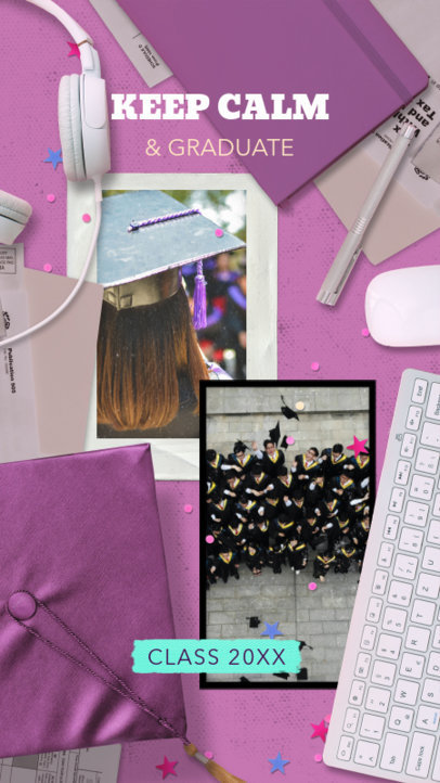 Instagram Story Template with a Keep Calm Quote for Graduation Day 2430o