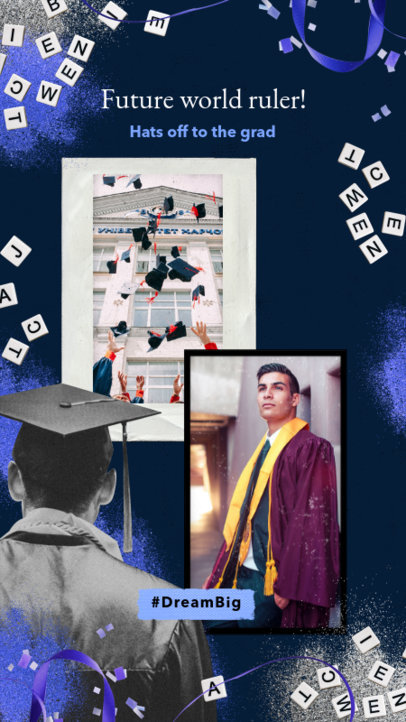 Instagram Story Maker Featuring a Cool Graduation-Themed Frame