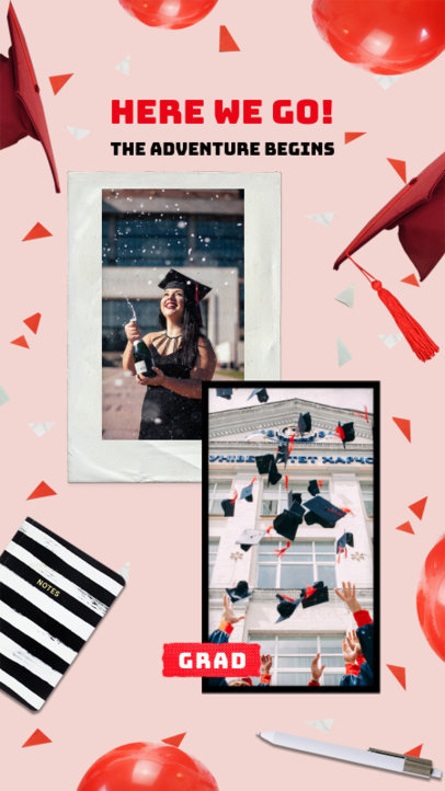 Instagram Story Maker with Instant Photo Frames for a Graduation Day Celebration