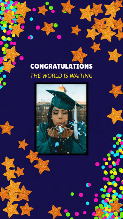 Graduation Day-Themed Instagram Story Creator with Star Graphics