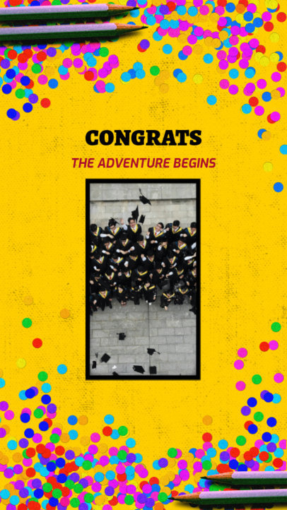 Instagram Story Maker for Graduation Day with Confetti Graphics 2430j