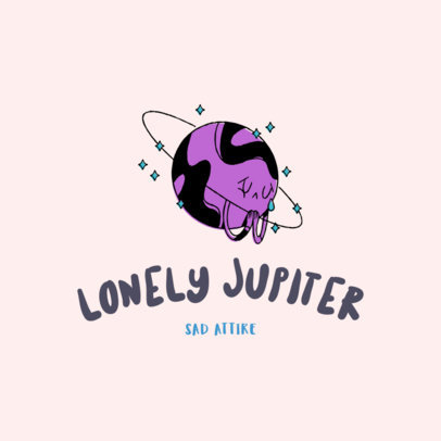 Kids Apparel Logo Template Featuring a Planet Doodle