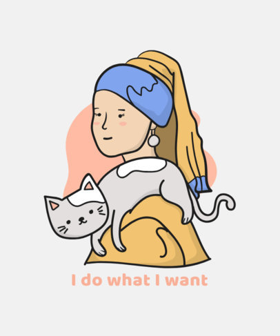 Parody T-Shirt Design Maker Featuring Famous Painting with Cats