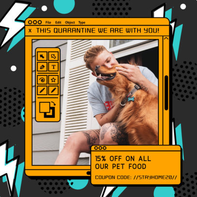 Quarantine-Themed Instagram Post Maker with Retro PC Tabs