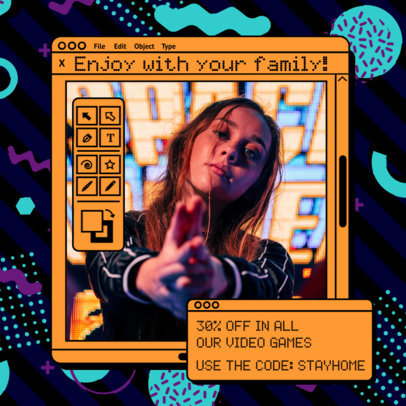 Retro Instagram Post Maker with a Stay Home Message