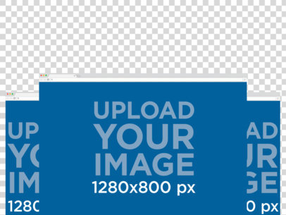 Three Web Browsers Mockup Over a Transparent Background 
