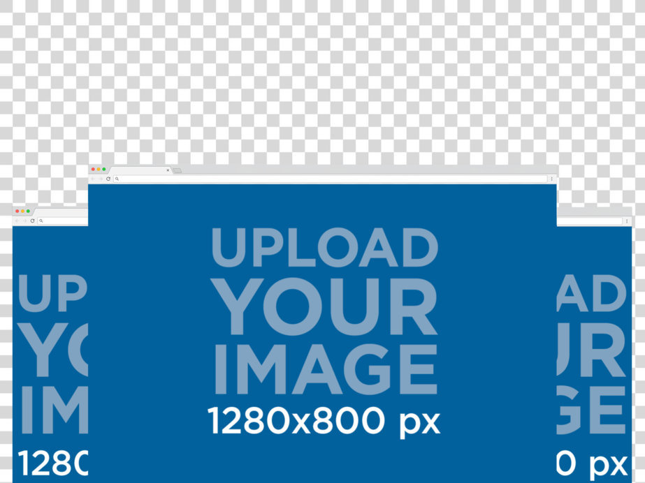 Three Web Browsers Mockup Over a Transparent Background 