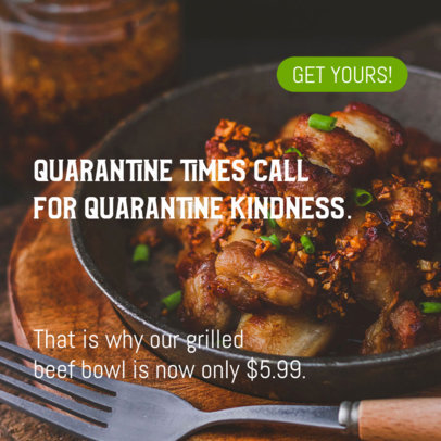 Banner Maker for a Restaurant with a Quarantine Promo 16638i 2445