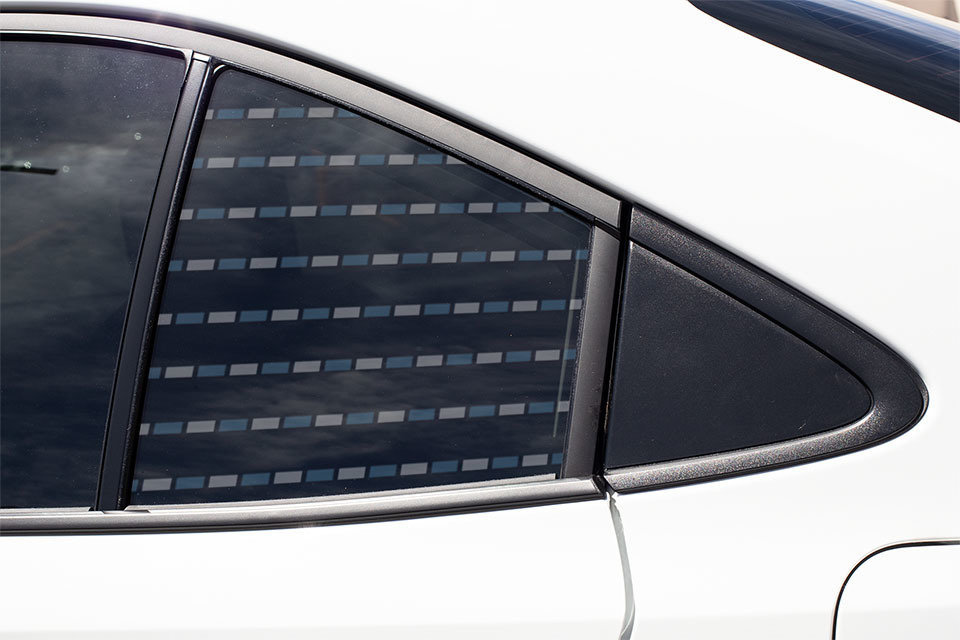 Window Decal Mockup Featuring a Sedan's Back Door