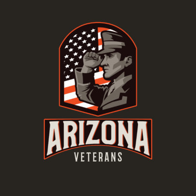 Gaming Logo Creator Featuring a Veteran Soldier Against a Flag Emblem