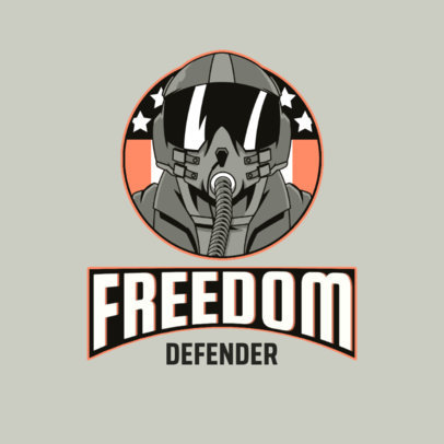 Logo Template for Gamers Featuring a Military Pilot Illustration 