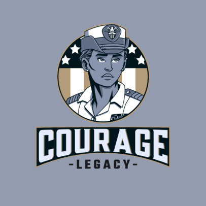 Logo Maker Featuring a Military Woman