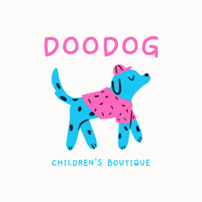 Logo Generator for a Children's Boutique Featuring a Hand-Drawn Dog Graphic