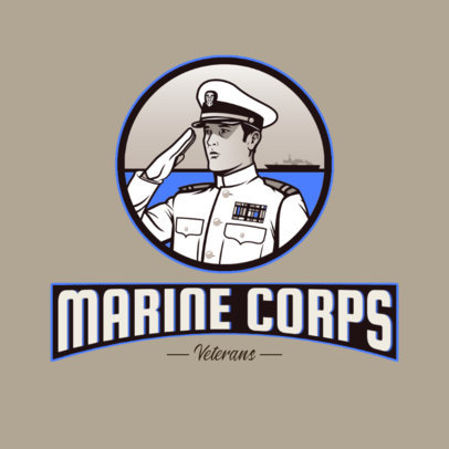 Gaming Logo Template Featuring a Marine Character Graphic 3122h