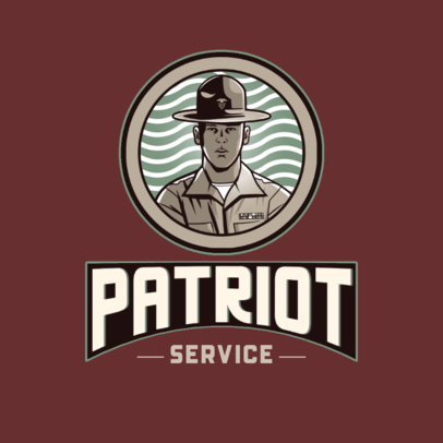 Online Logo Generator Featuring a Patriotic Soldier Graphic