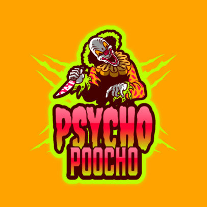 Logo Template for Gamers Featuring a Psycho Clown Clipart 3128i
