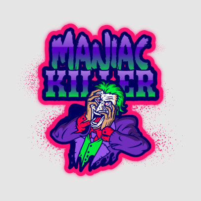 Gaming Logo Generator Featuring a Maniac Joker Illustration 
