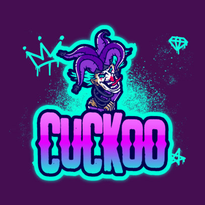 Logo Generator for Gamers With a Crazy Harlequin Illustration 