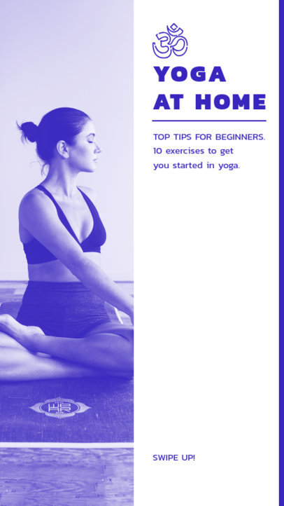 Instagram Story Template Featuring Indoor Yoga Exercises