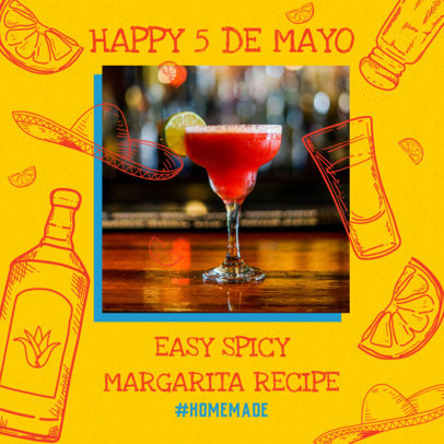 Instagram Post Maker Featuring a Festive Design for 5 de Mayo
