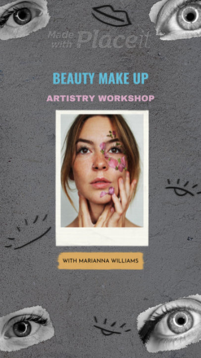 Instagram Story Video Maker for a Makeup Brand with Minimalist Drawings