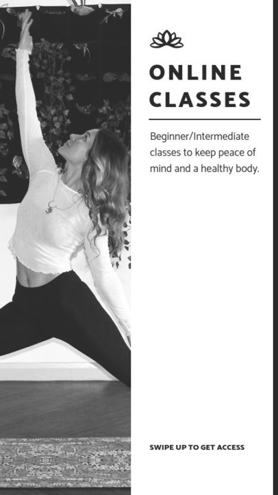 Instagram Story Maker Featuring Online Yoga Lessons