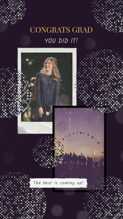 Graduation-Themed Instagram Story Design Template with a Polaroid Frame