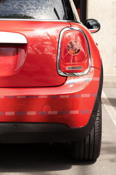 Mockup of a Decal on the Rear Bumper of a Car 