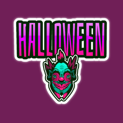 Gaming Logo Creator Featuring a Horrific Clown with a Creepy Smile