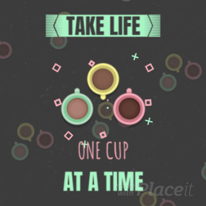 Instagram Post Video Maker Featuring Animated Coffee Graphics