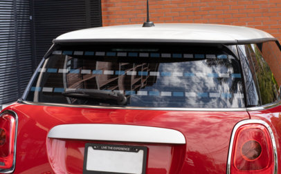 Mockup of a Rear Window Decal Placed on a Subcompact Vehicle 33255