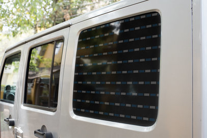 Window Decal Mockup Featuring an All-Terrain Truck
